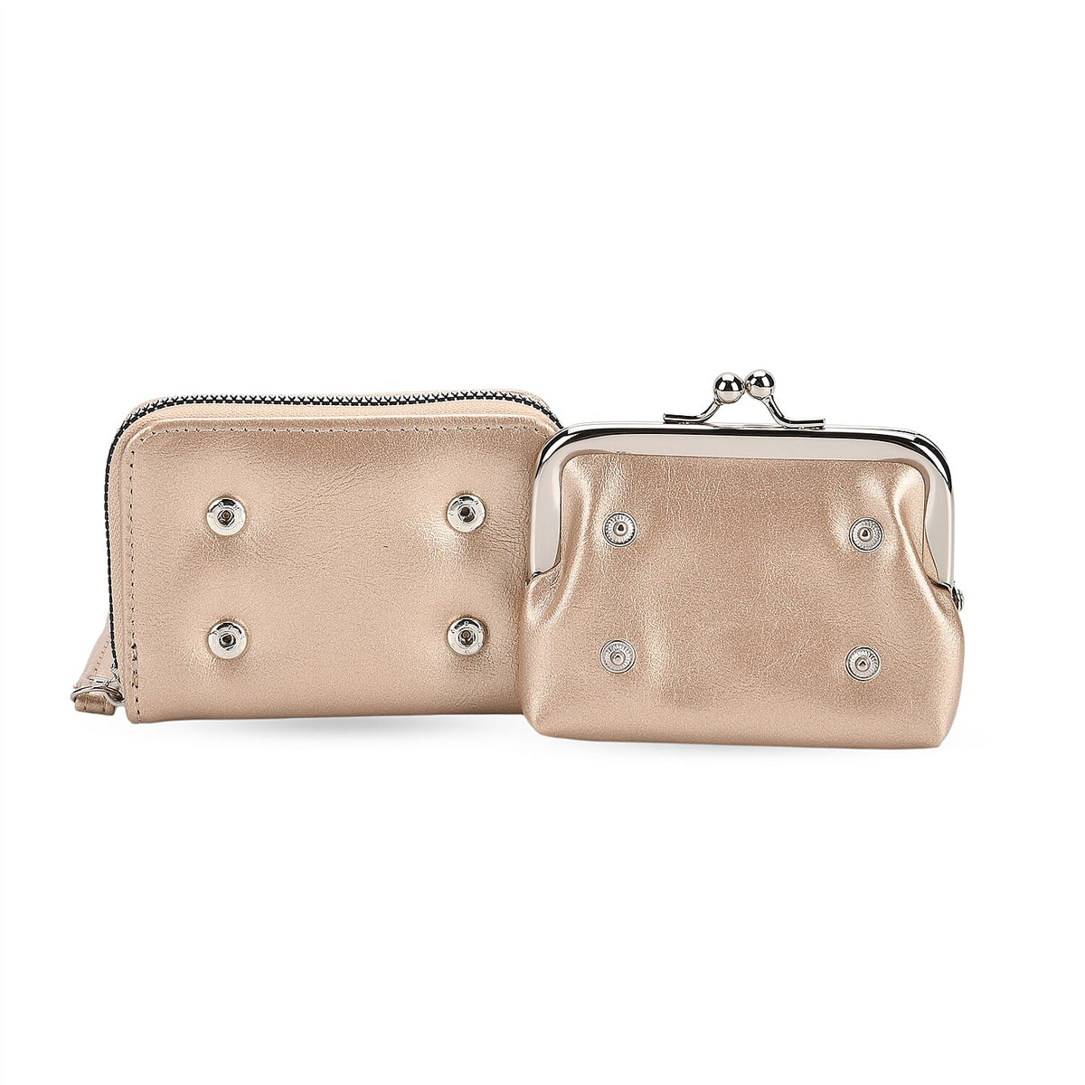 2-in-1 Wristlet Gold RFID Classic Kiss-Lock Wallet 8037095 5