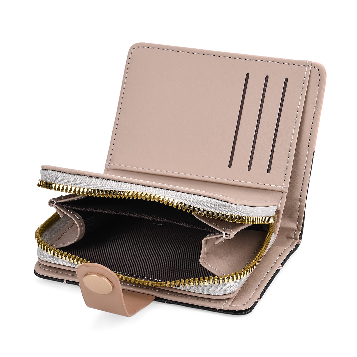 Set of 2- Rhomboid Pattern Clutch - Short Wallet - Light Pink 8046738 8