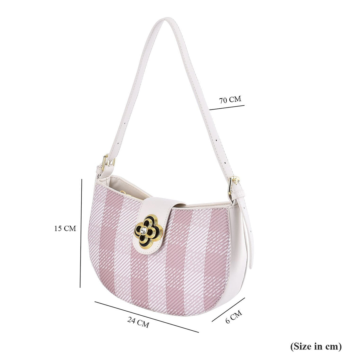 Closeout Deal Checkered Pattern Shoulder Bag - Pink &amp; White 7545890 6