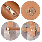 Designer Inspired Closeout - Plaid Crossbody Bag With Handle Drop - Tan