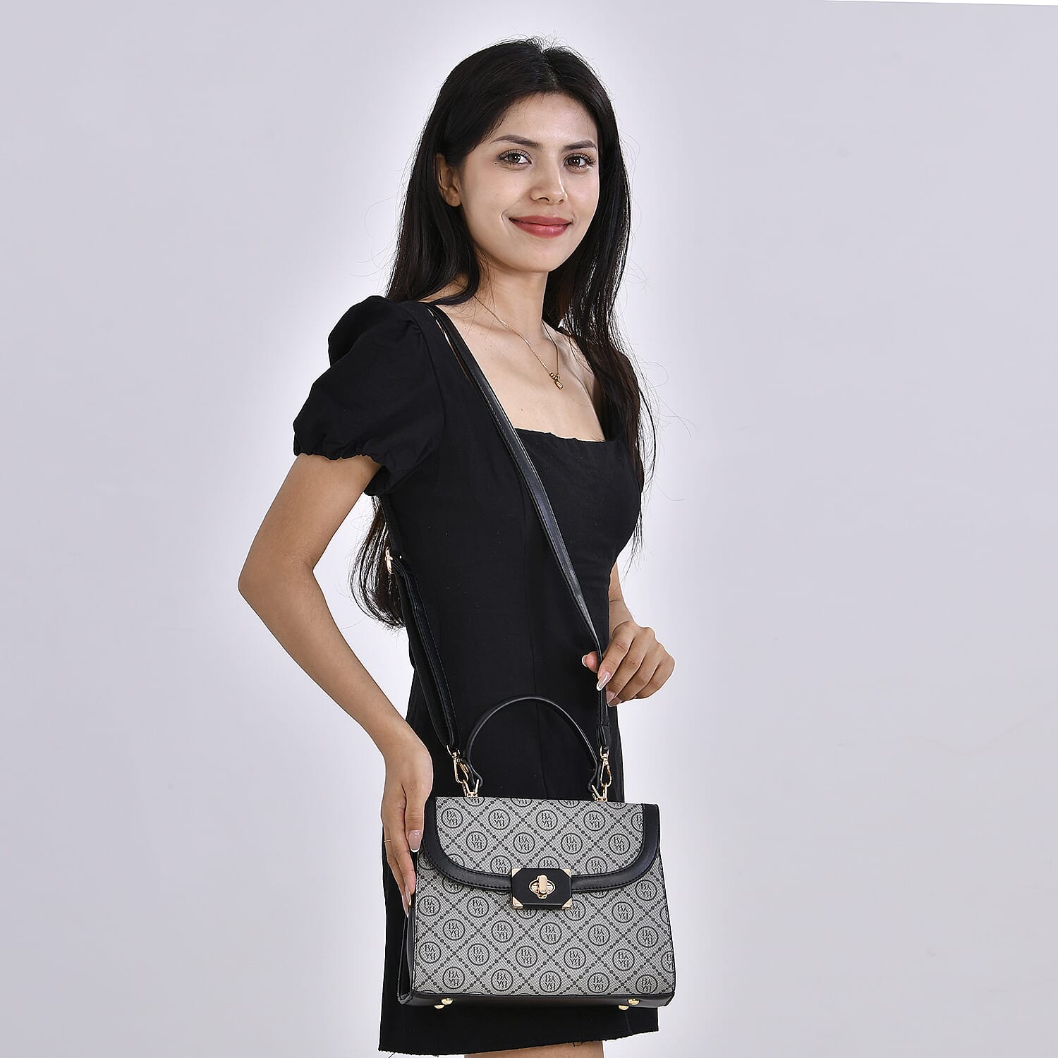 PU Printed Crossbody Bag with Handle drop with Detachable Strap 7726378 1