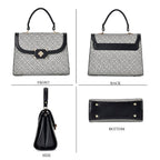 Leatherette Printed Crossbody Bag with Convertible Strap - Handle Drop - Black