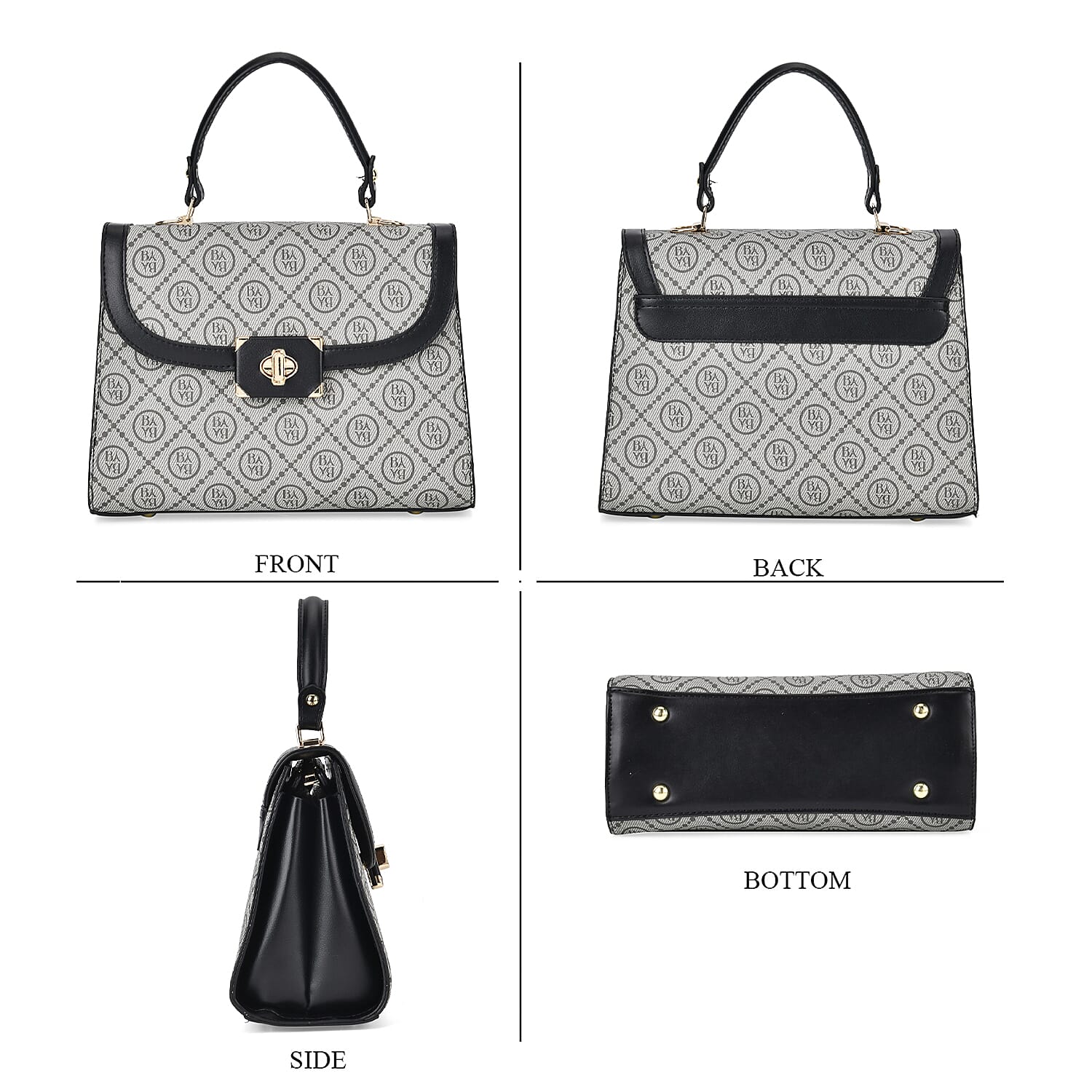 PU Printed Crossbody Bag with Handle drop with Detachable Strap 7726378 3