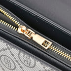 Leatherette Printed Crossbody Bag with Convertible Strap - Handle Drop - Black