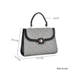 Leatherette Printed Crossbody Bag with Convertible Strap - Handle Drop - Black