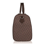 Barrel Shaped Holdall Handbag with Detachable Strap - Brown