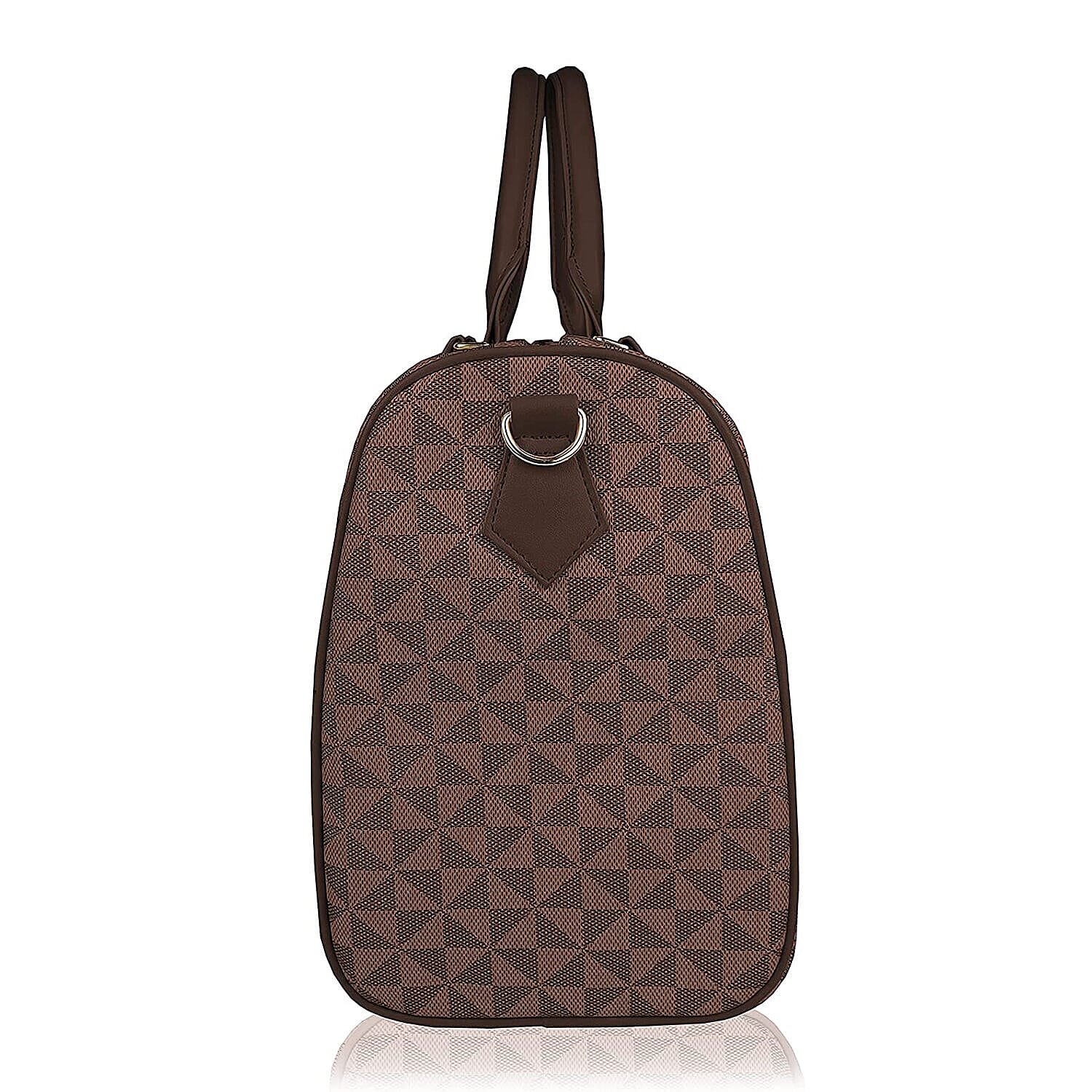 Barrel Shaped Handbag with Detachable Strap - Brown 7389183 2