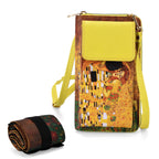 2-in-1 Kissing Print RFID Crossbody Wallet & Foldable Bag - Yellow