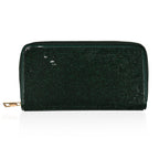 Crystal Studded Purse With Zipped Closure - Green