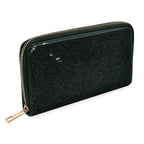 Crystal Studded Purse With Zipped Closure - Green