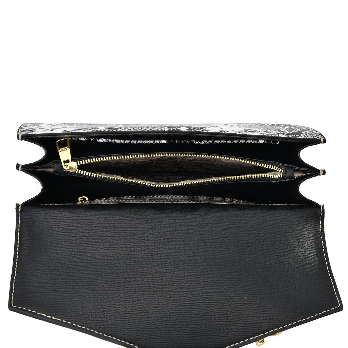 New Designer Launch GUANCHI New York Snakeskin Pattern Crossbody Bag  - Black &amp; White 7567588 2