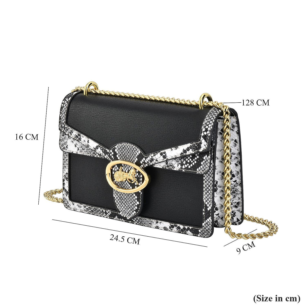 New Designer Launch GUANCHI New York Snakeskin Pattern Crossbody Bag  - Black &amp; White 7567588 5
