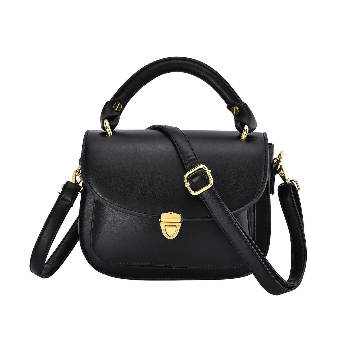 Closeout Deal Top Handle Crossbody Bag with Detachable Strap - Black 7545928 0