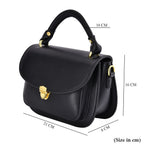 Closeout Deal Top Handle Crossbody Bag with Detachable Strap - Black