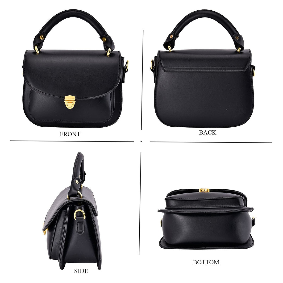 Closeout Deal Top Handle Crossbody Bag with Detachable Strap - Black 7545928 3