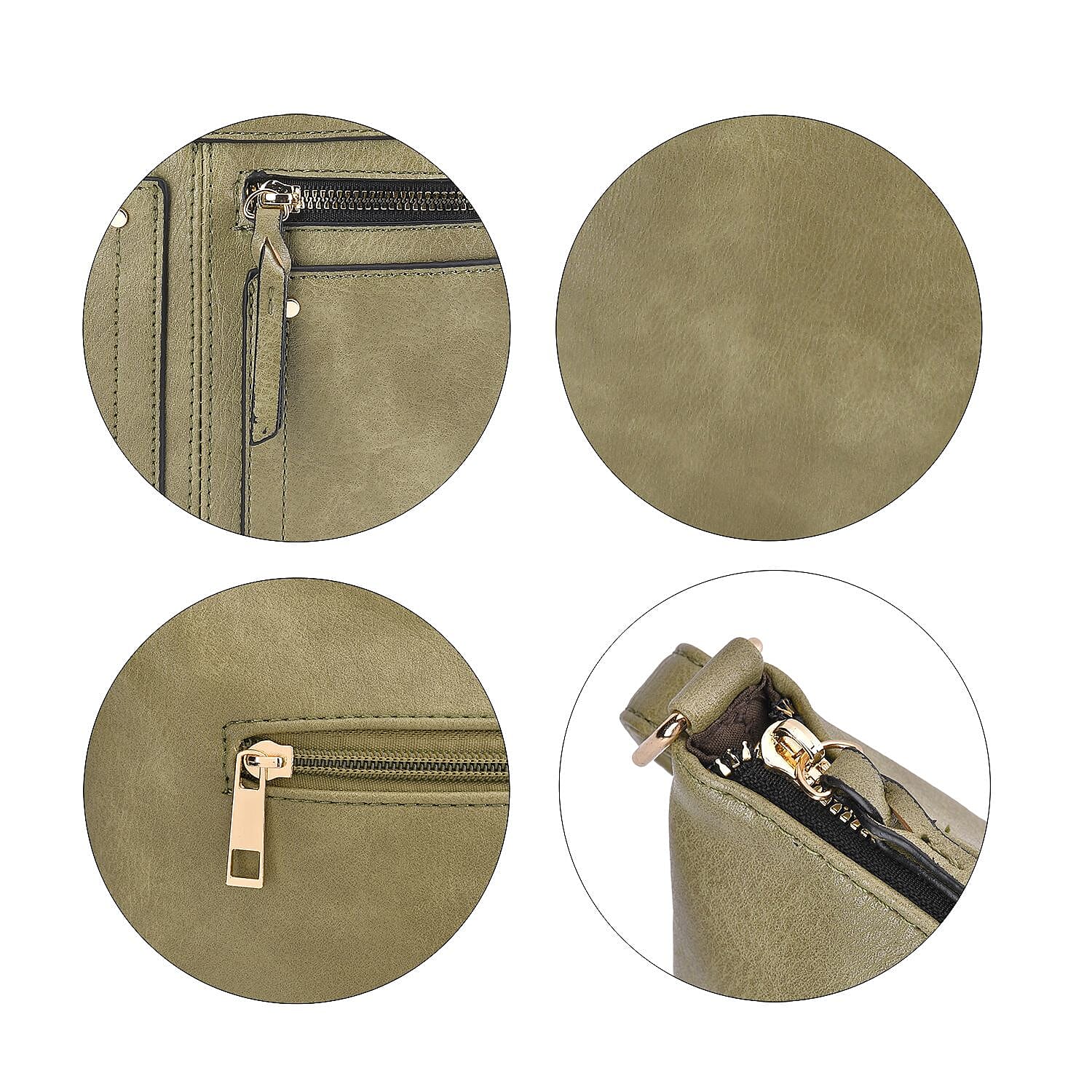 Leatherette Multi Compartment Crossbody Bag - Mint Green 7851234 5