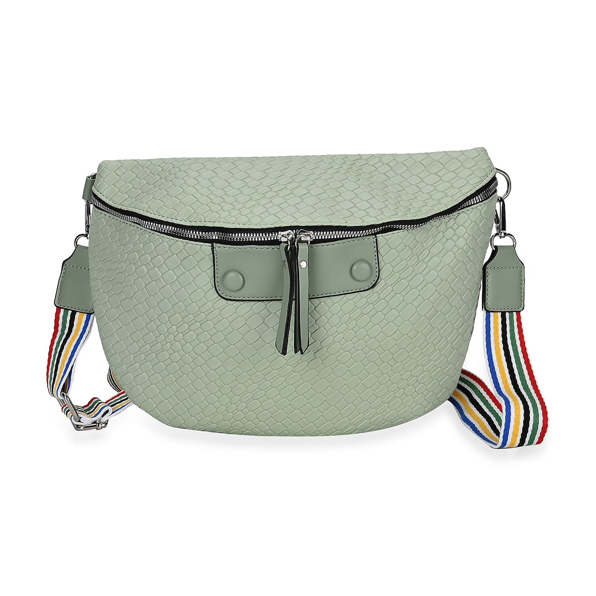 PU Solid Crossbody Bag (Size 33x11x24 cm) - Olive &amp; Brown V32645344 2