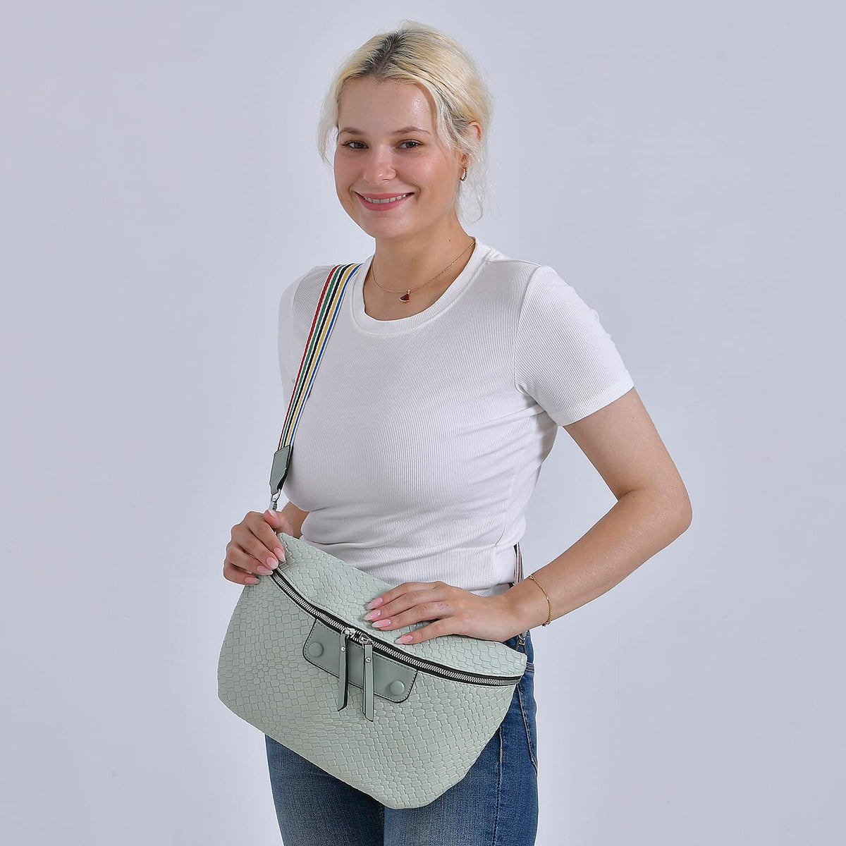 PU Solid Crossbody Bag (Size 33x11x24 cm) - Olive &amp; Brown V32645344 4