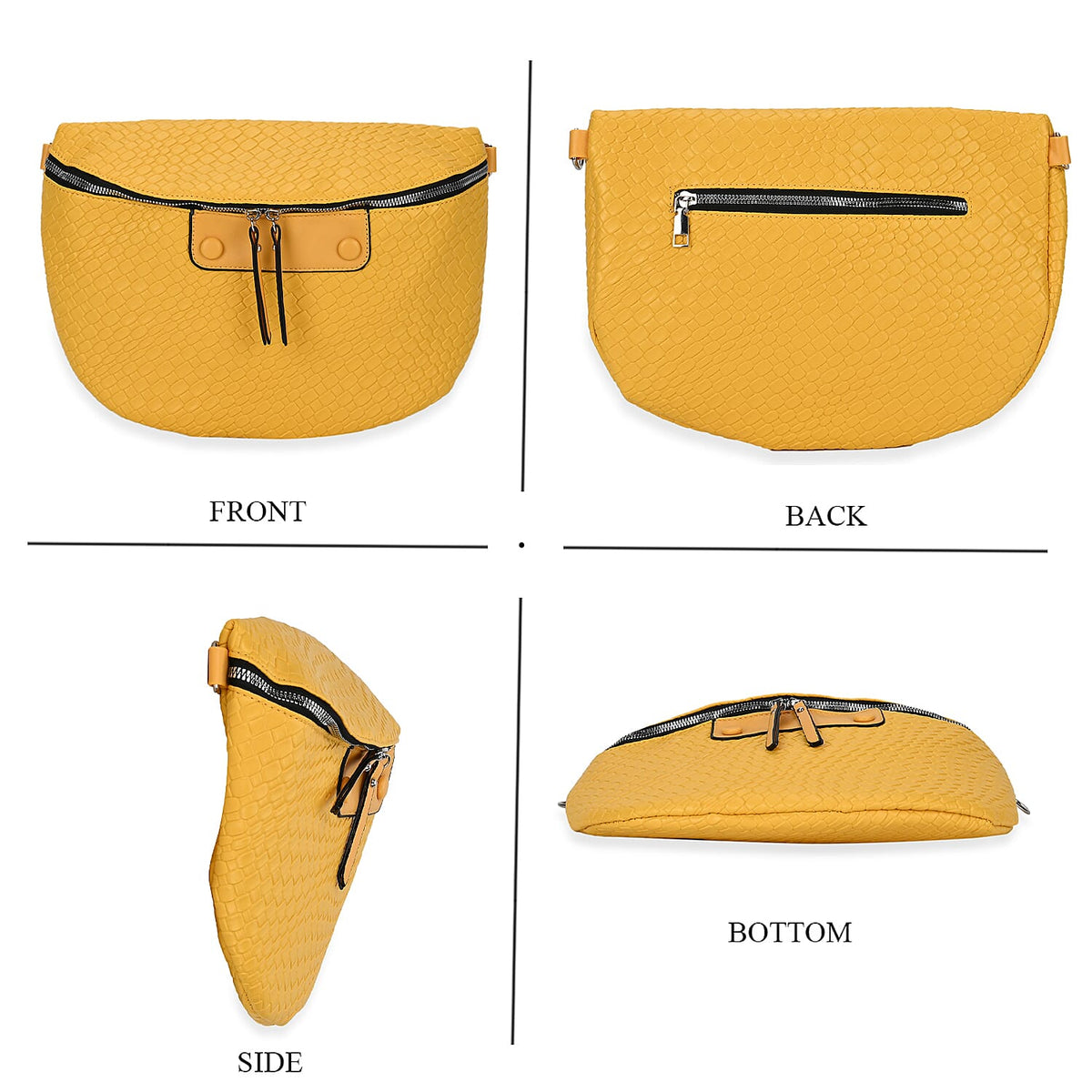 PU Solid Crossbody Bag (Size 33x11x24 cm) - Yellow &amp; Brown V32646591 8