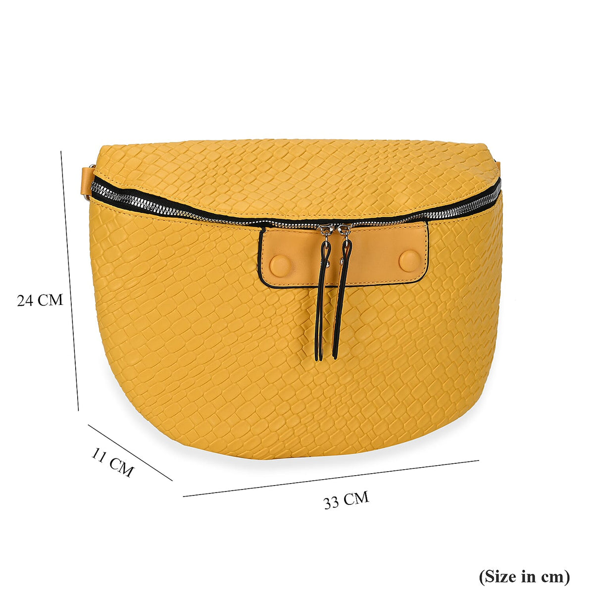 PU Solid Crossbody Bag (Size 33x11x24 cm) - Yellow &amp; Brown V32646591 14