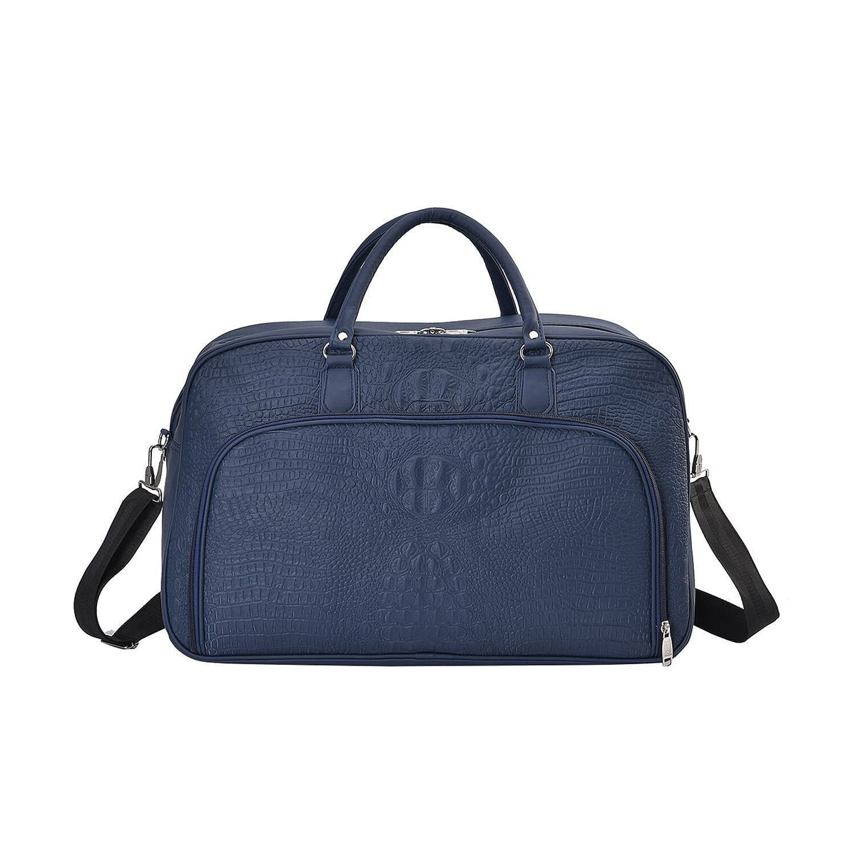 Closeout Deal - Leatherette Croc Embossed Holdall Travel Bag - Navy Blue 7227090 0