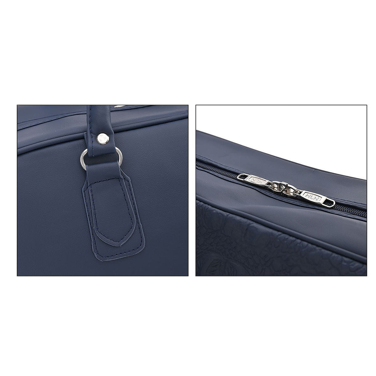 Closeout Deal - Leatherette Croc Embossed Holdall Travel Bag - Navy Blue 7227090 4