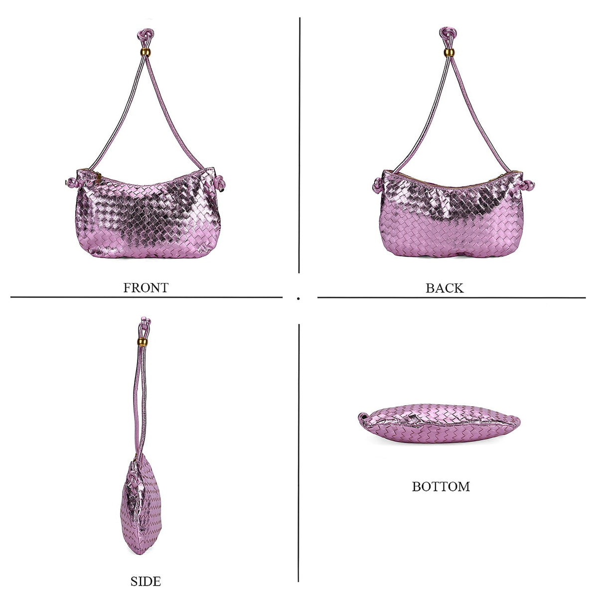 PU Woven Crossbody Bag (Size 36x23x1 cm) - Purple &amp; Silver V32582915 8