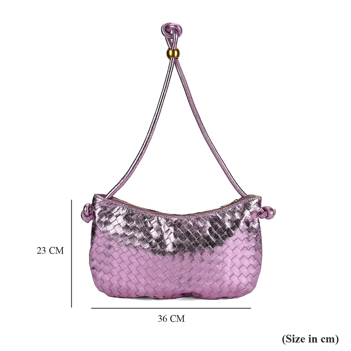 PU Woven Crossbody Bag (Size 36x23x1 cm) - Purple &amp; Silver V32582915 14