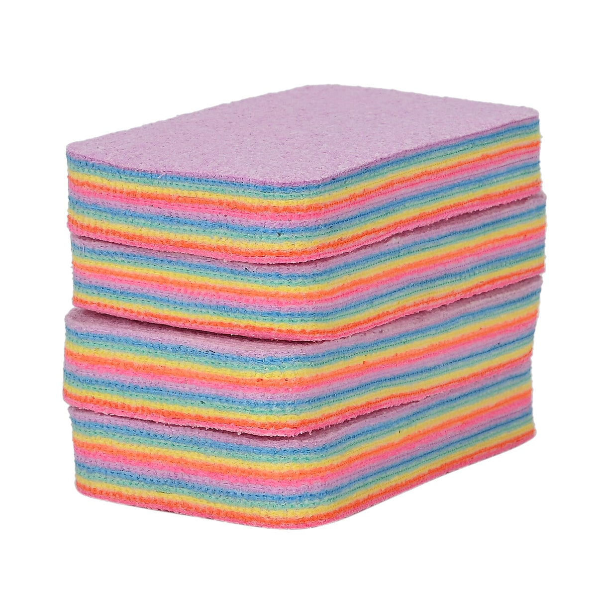 Set of 4 rainbow-coloured 12-layer microfiber sponge block is the ultimate solution for tackling messes in your kitchen, living room, and bathroom 7889135 0