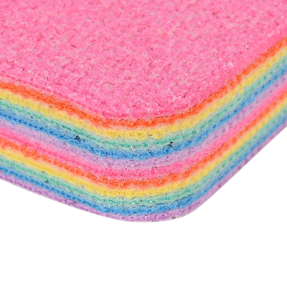 Set of 4 rainbow-coloured 12-layer microfiber sponge block is the ultimate solution for tackling messes in your kitchen, living room, and bathroom 7889135 5
