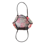Set of 3 - Floral Pattern Tote Bag with Handle Drop - Black