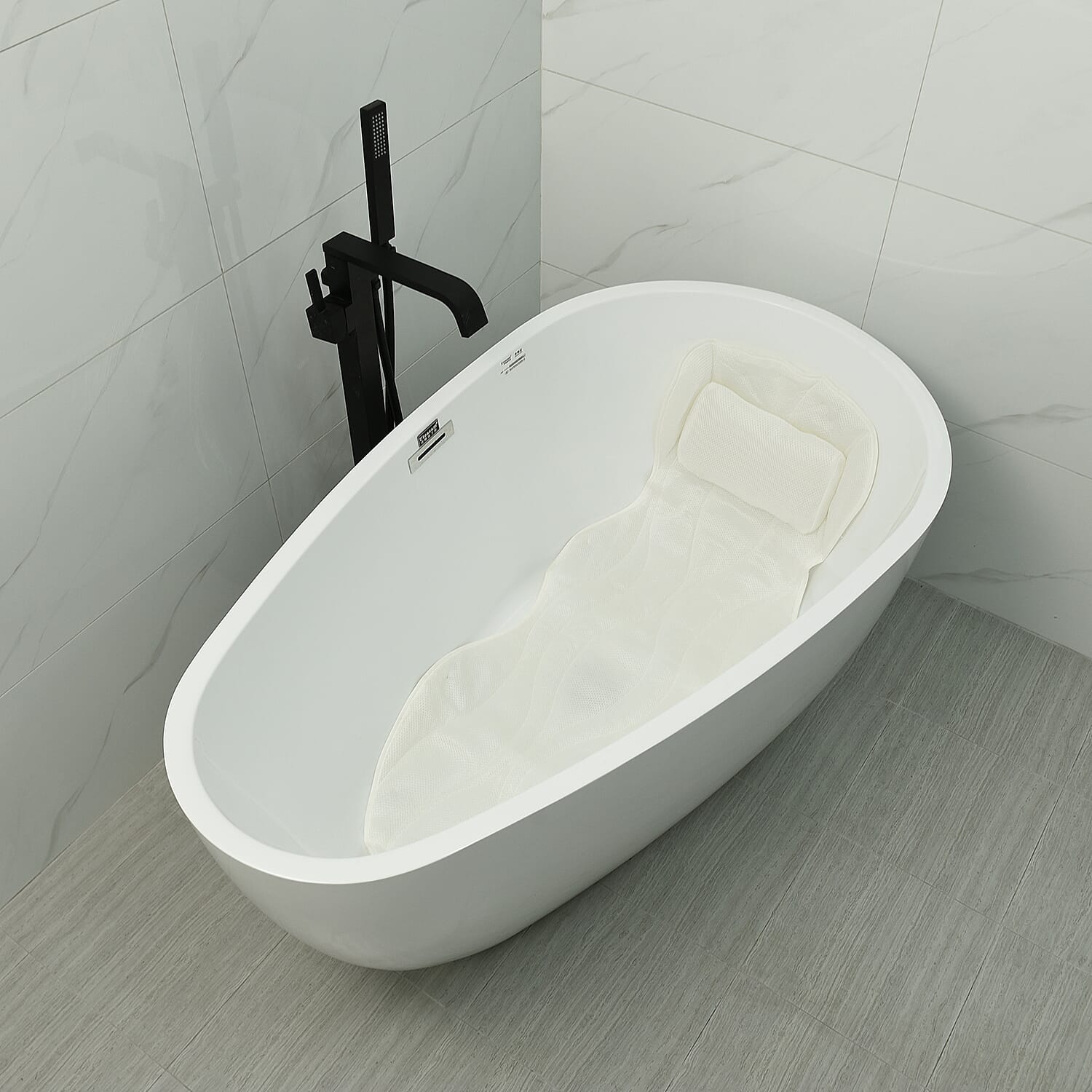 PVC Foaming with Suction Cups Bathtub Back Pad (Size 121x48cm) 6291169 0