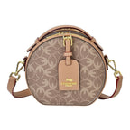 New Designer Launch GUANCHI New York Oval Pattern Cossbody Bag With Handle Drop - Shoulder Strap - Brown