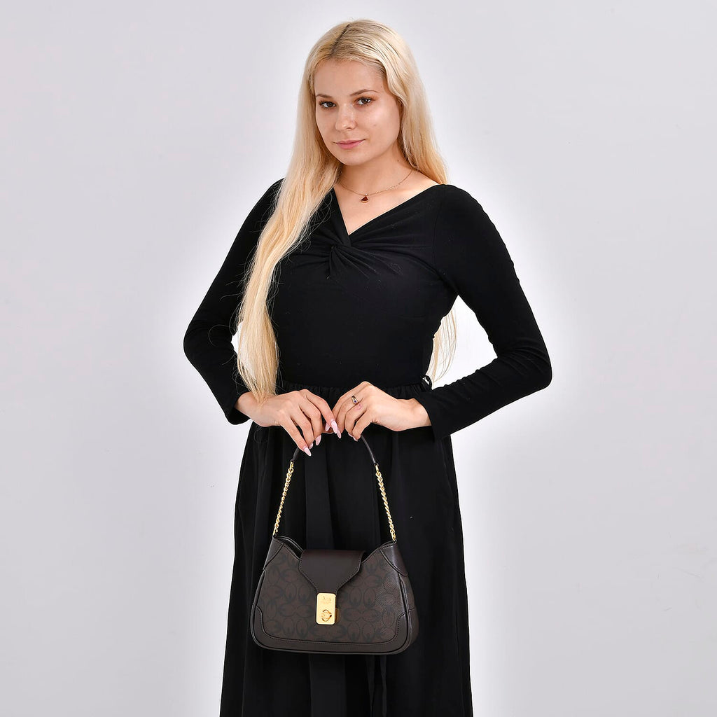 Guanchi Crossbody Bag with Exterior Zipped Pocket - Dark Coffee