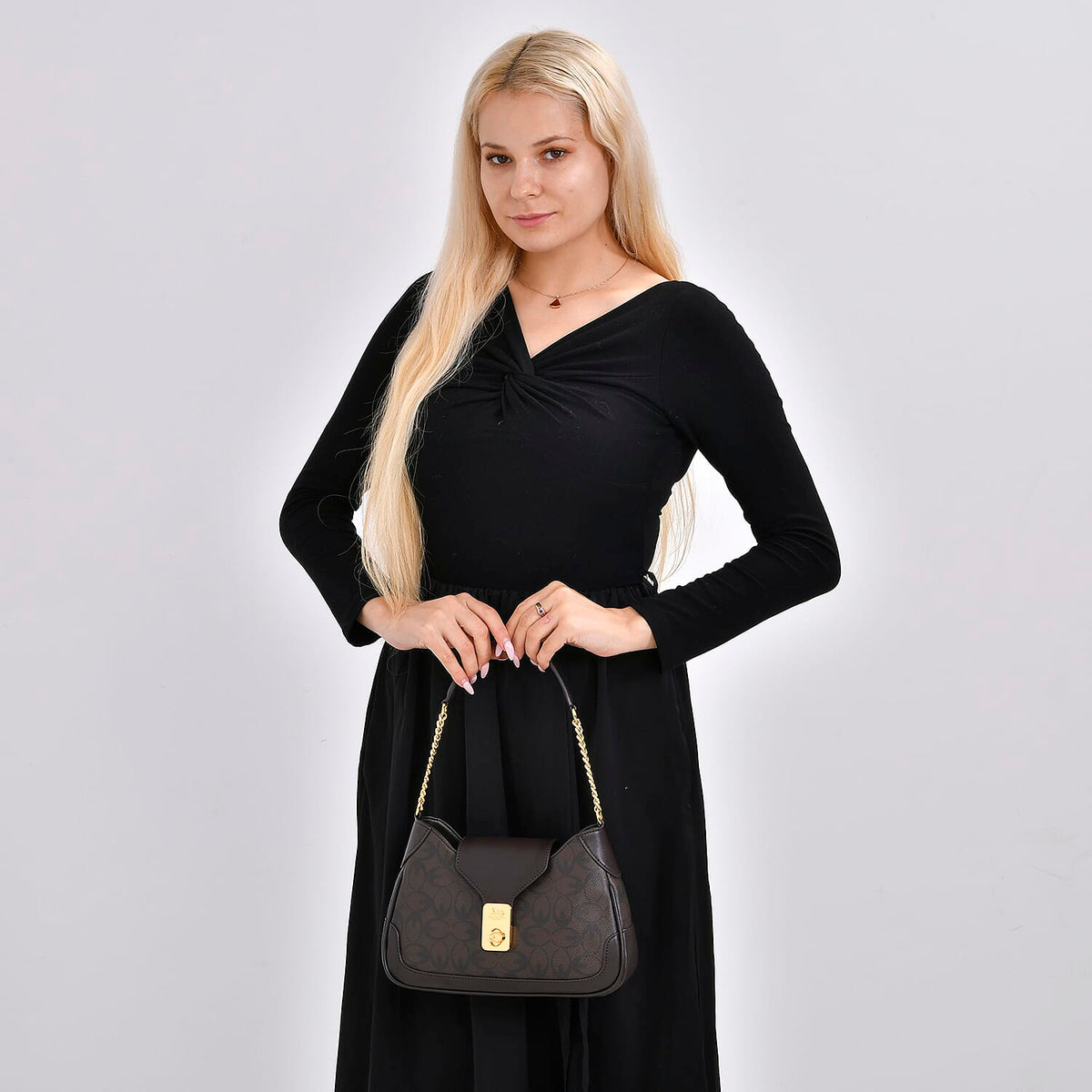 Guanchi Crossbody Bag with Exterior Zipped Pocket - Dark Coffee 7671117 1