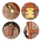 Guanchi Crossbody Bag with Exterior Zipped Pocket - Chain Strap - Brown