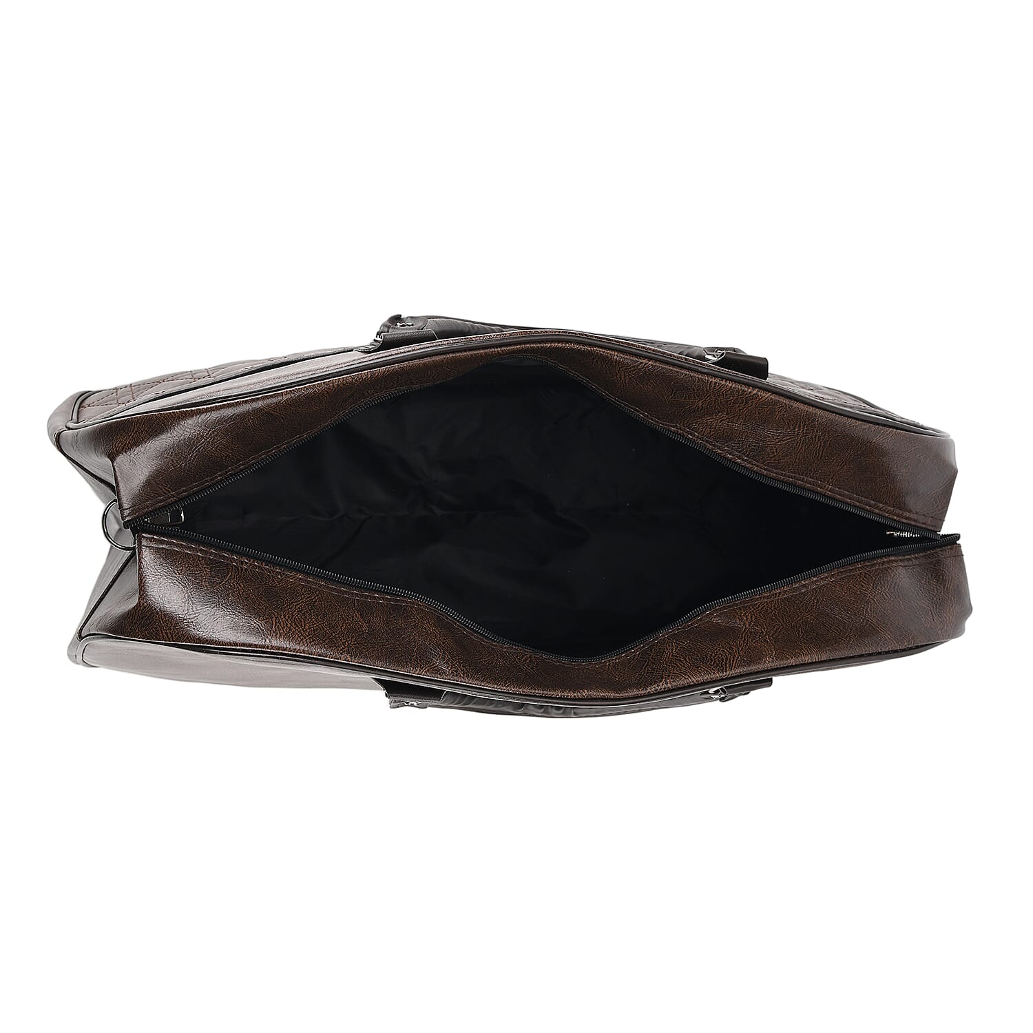 Quilted Weekender Travel Style Duffle Bag with Shoulder Strap - Dark Coffee 8465928 4