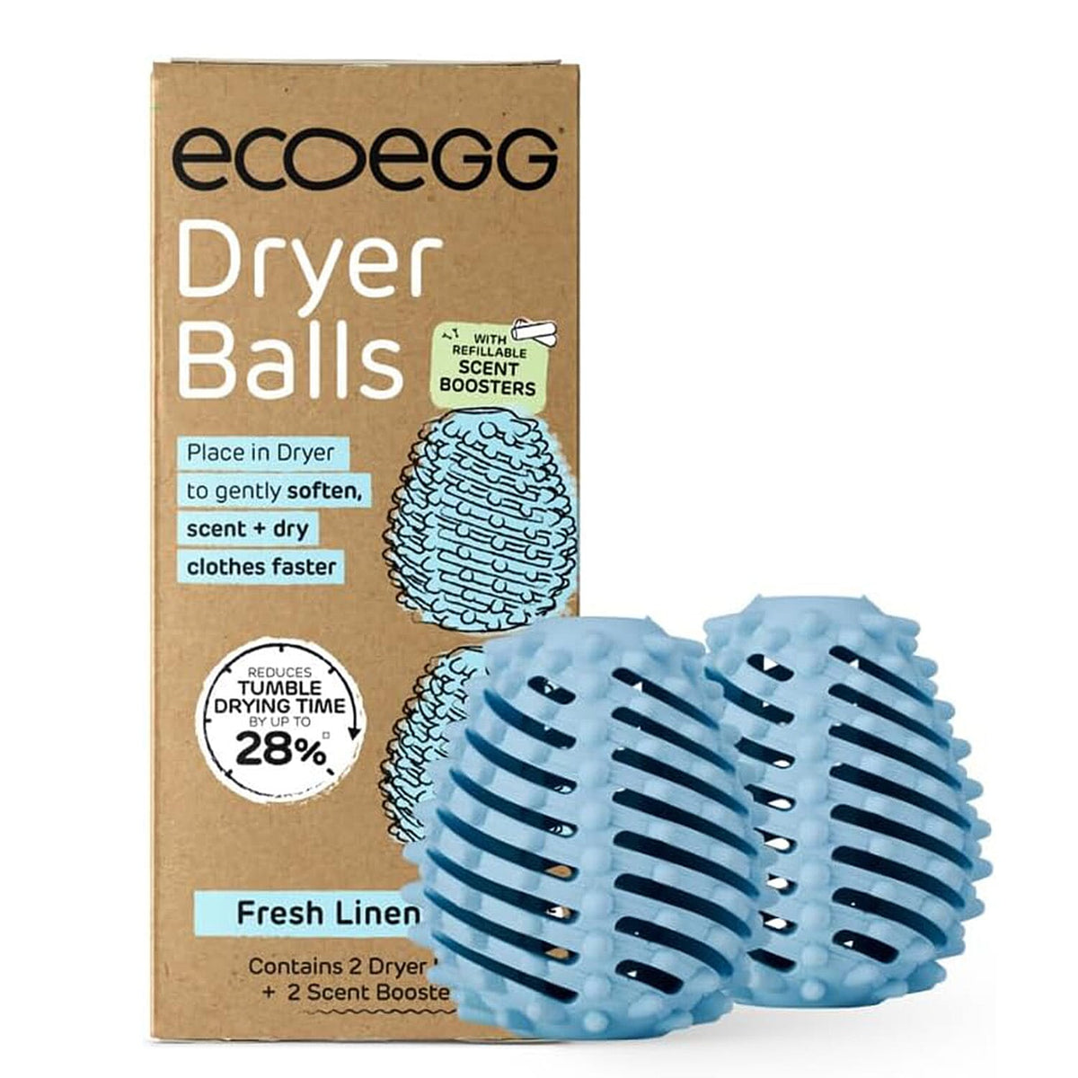 Pack of 2 - Ecoegg Dryer Balls Fresh Linen - Blue V32512303 0