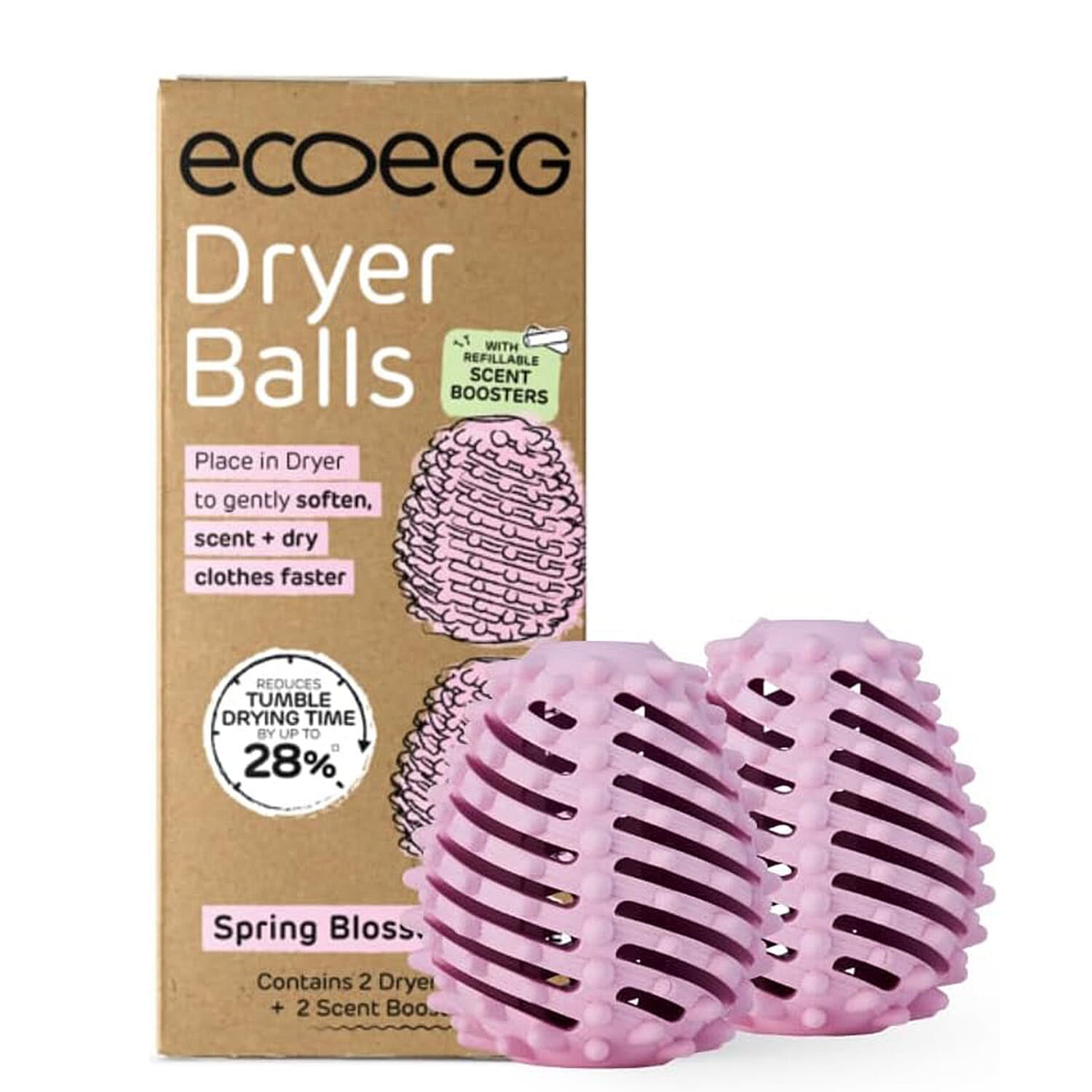 Pack of 2 - Ecoegg Dryer Balls Spring Blossom - Pink 8519272 0
