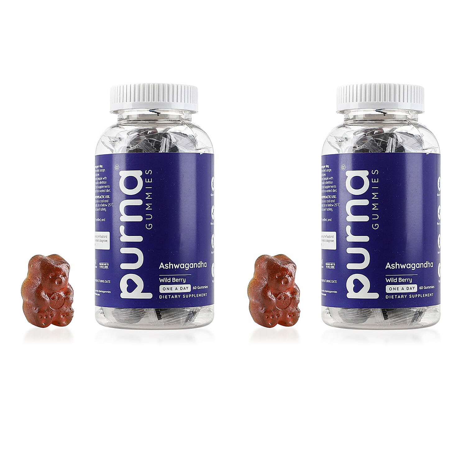 Pack of 2 - PURNA Ashwagandha - 60 Gummies (2 Month Supply) 221260145 0