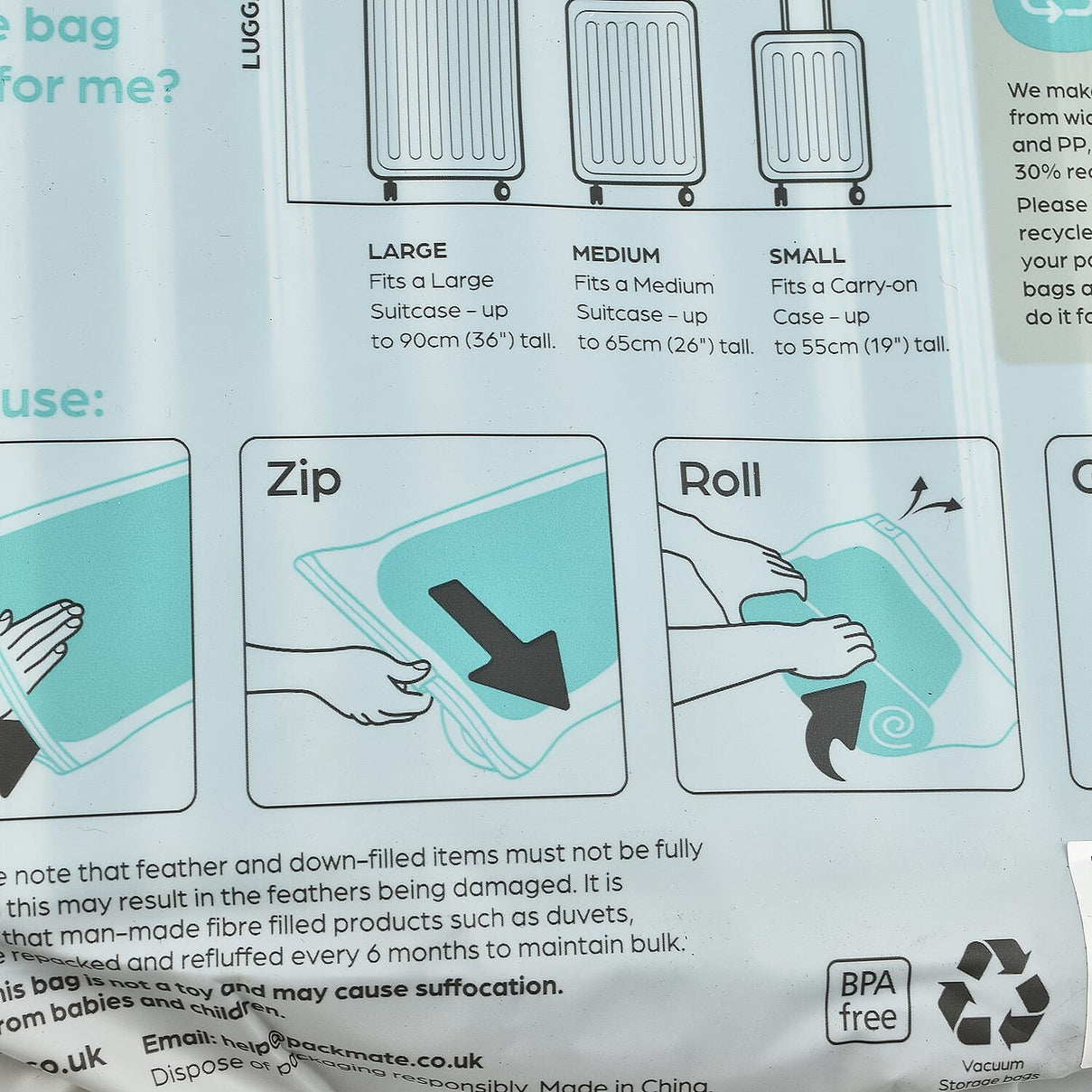 Pack of 2  - Packmate Travel Roll Storage Bags (Size-Large) 7545436 2