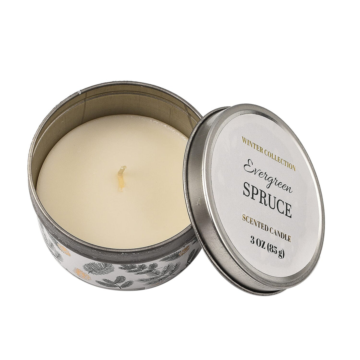 Pack of 3 Tin Candles - Plaid (Country Holiday, Evergreen Spruce, Alpine Forest) 7641106 2