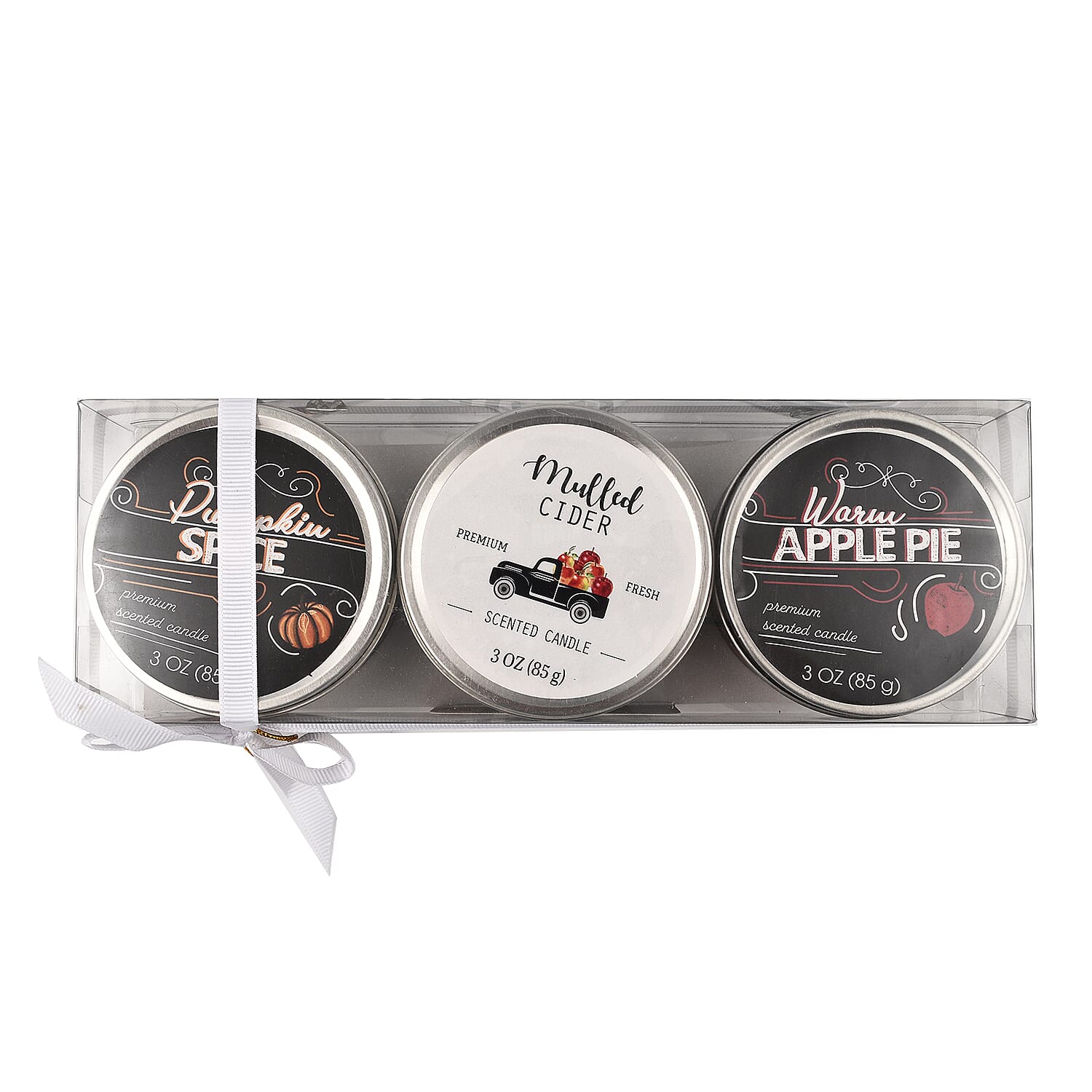 Pack of 3 Tin Candles - Rustic (Pumpkin Spice, Mulled Cider, Apple Pie) 7641100 7
