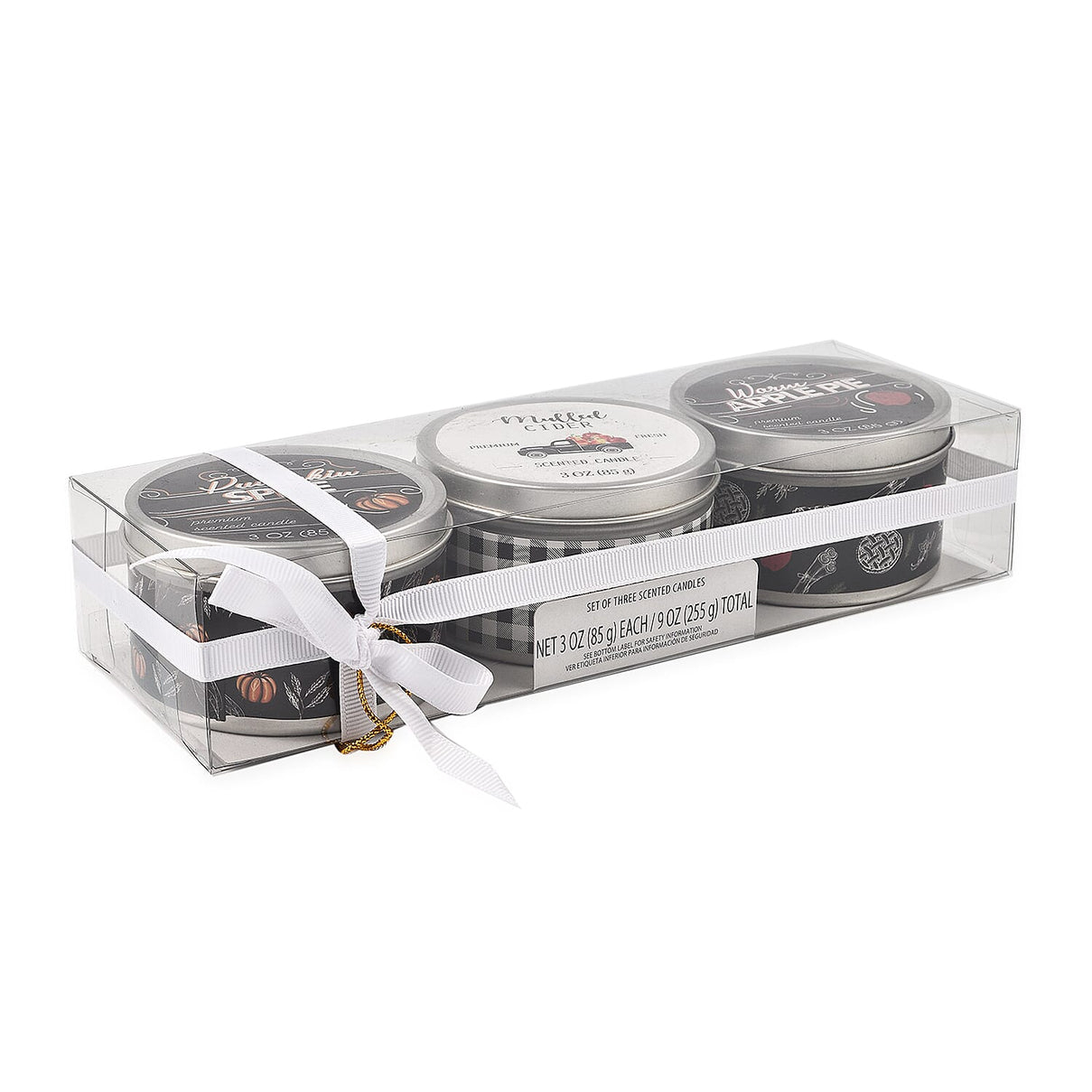 Pack of 3 Tin Candles - Rustic (Pumpkin Spice, Mulled Cider, Apple Pie) 7641100 8