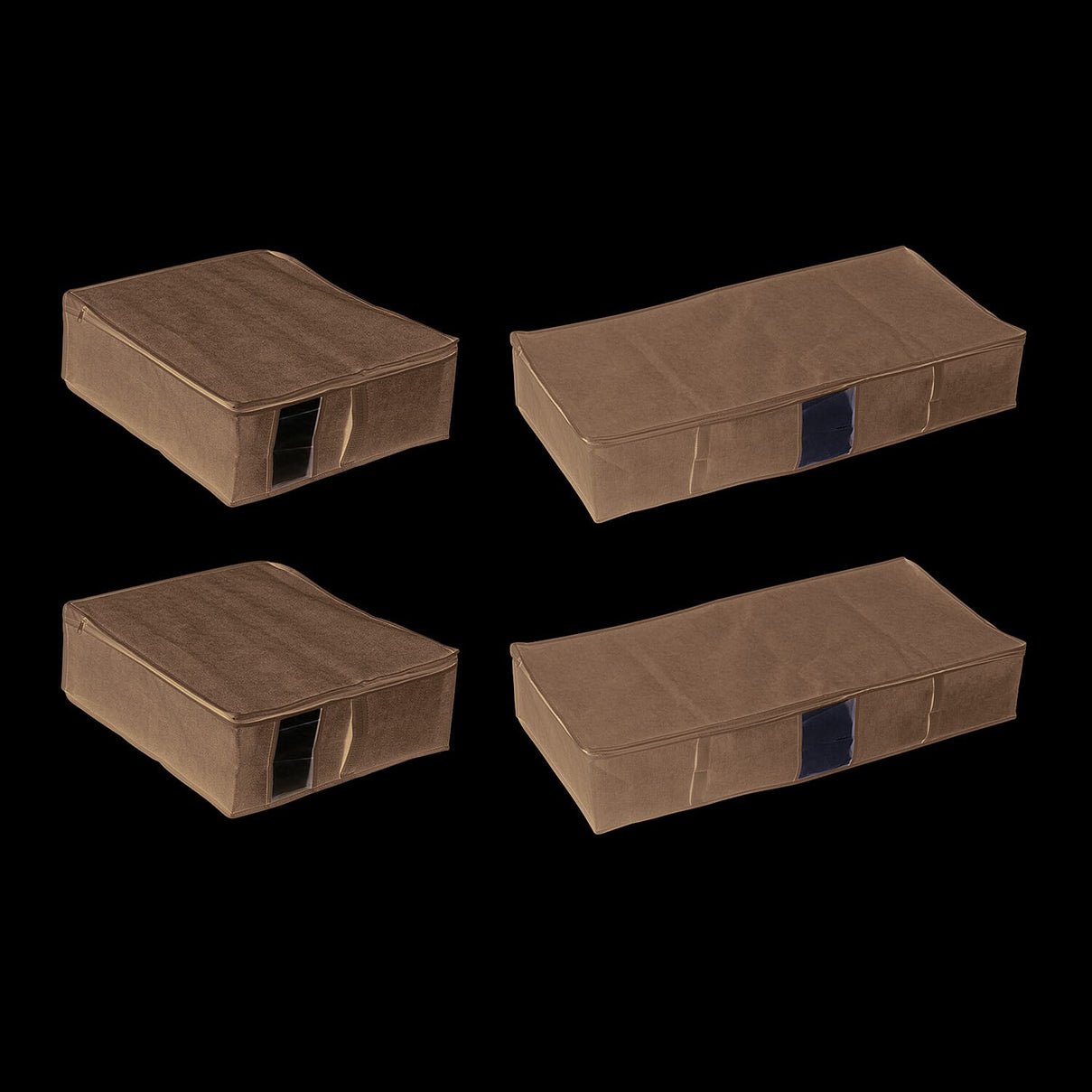 Pack of 4 Storage Bags with Transparent Window - (2 Medium, 2 Large) 7699344 0