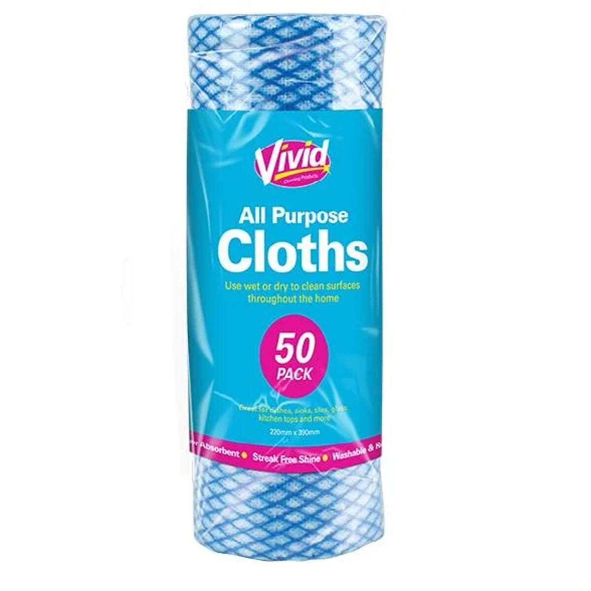 Pack of 50 - Multi Purpose Cloth Roll - White 8529401 0