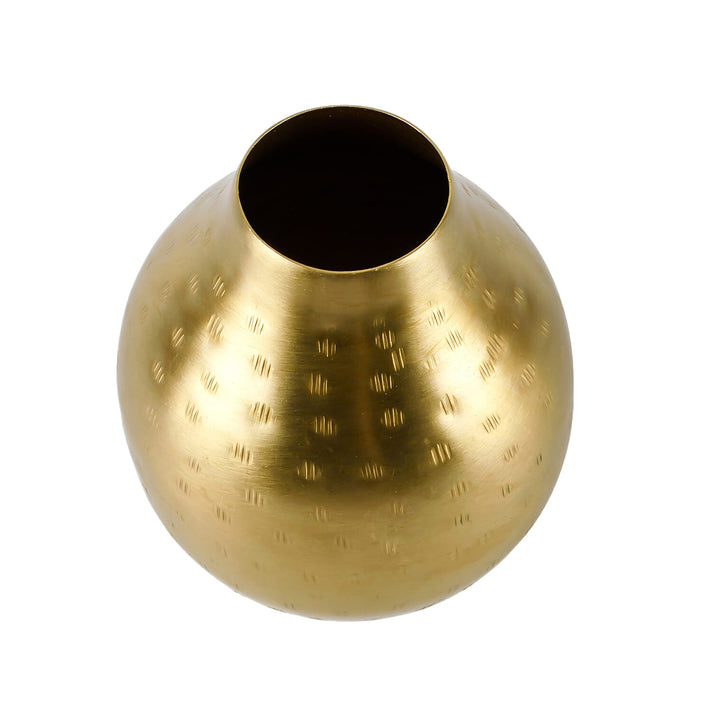 Set of 9 - Brushed Gold Metal Vase (14.5 x 11.5 x 11.5cm) 8067031 1