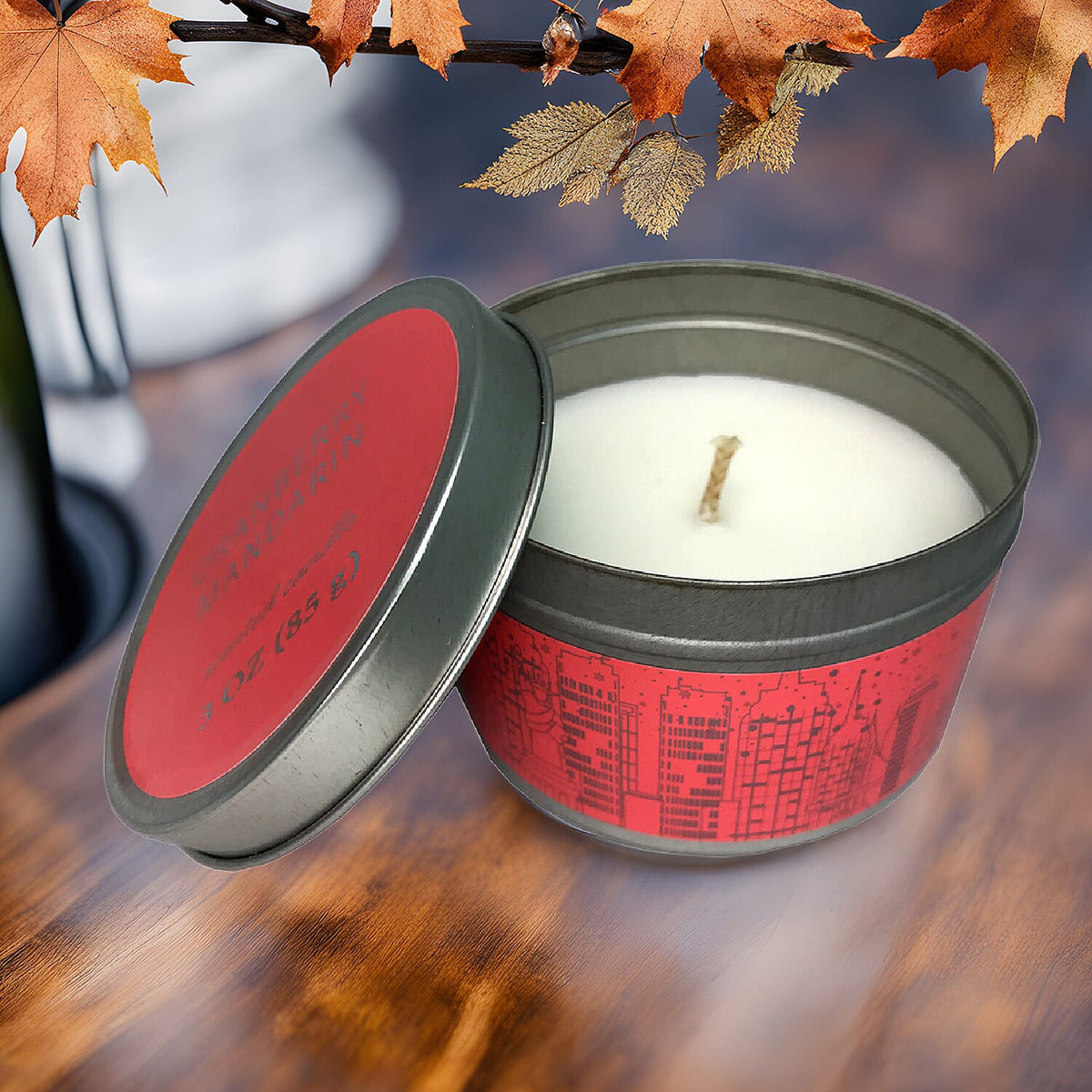 Set of 3 Candle Tins - City (3 x85 Gms) - (Melon, Apple,Cranberry) 7258608 1
