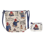 Signare Paddington Woven Sling Bag & Zip Coin Purse - Cream Multi