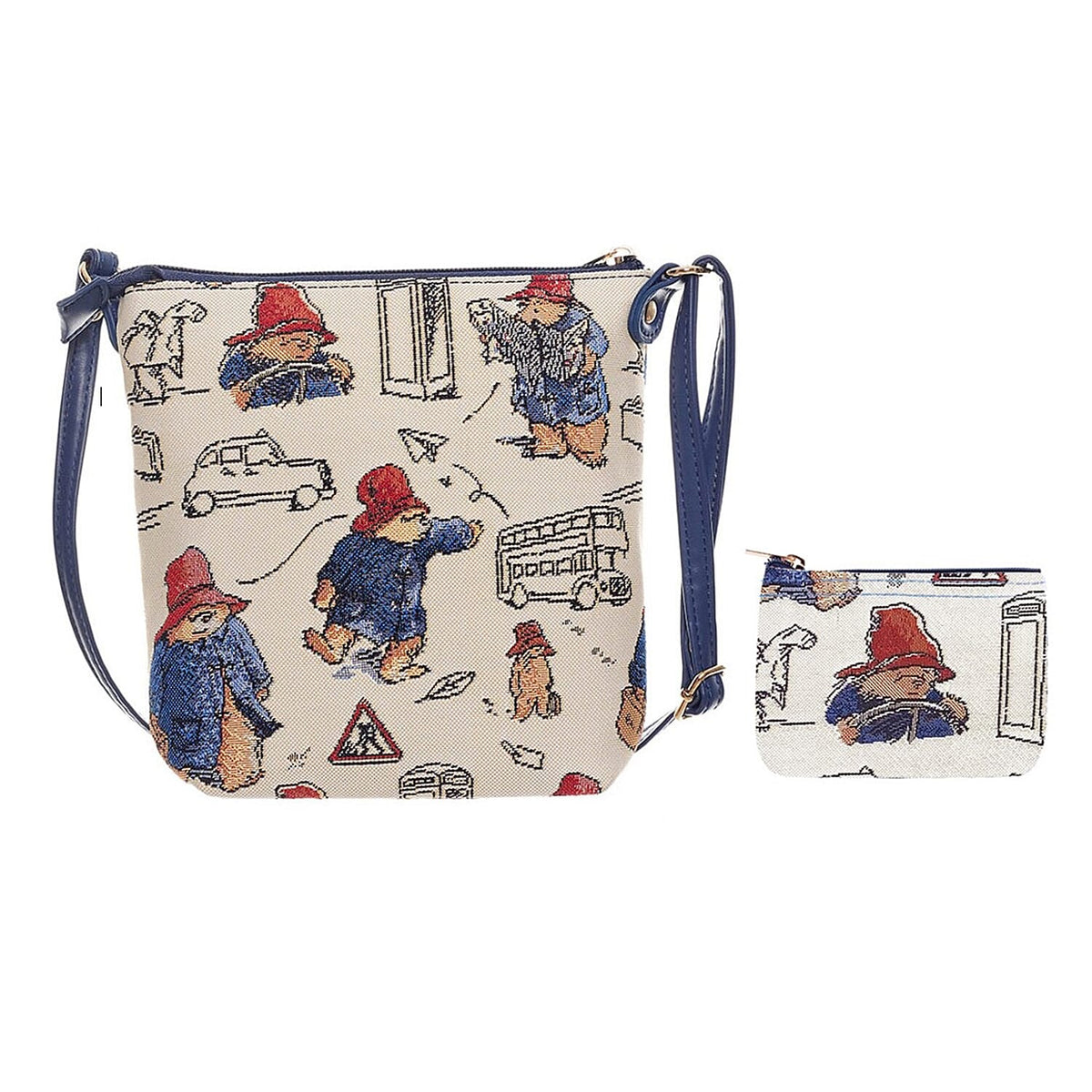 Signare Paddington Woven Sling Bag &amp; Zip Coin Purse - Cream Multi 7968973 0